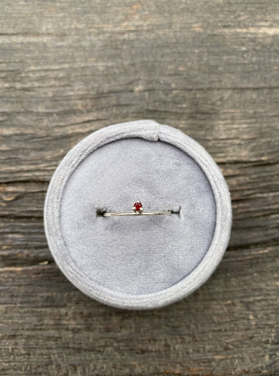January Garnet Birthstone Stacking Ring
