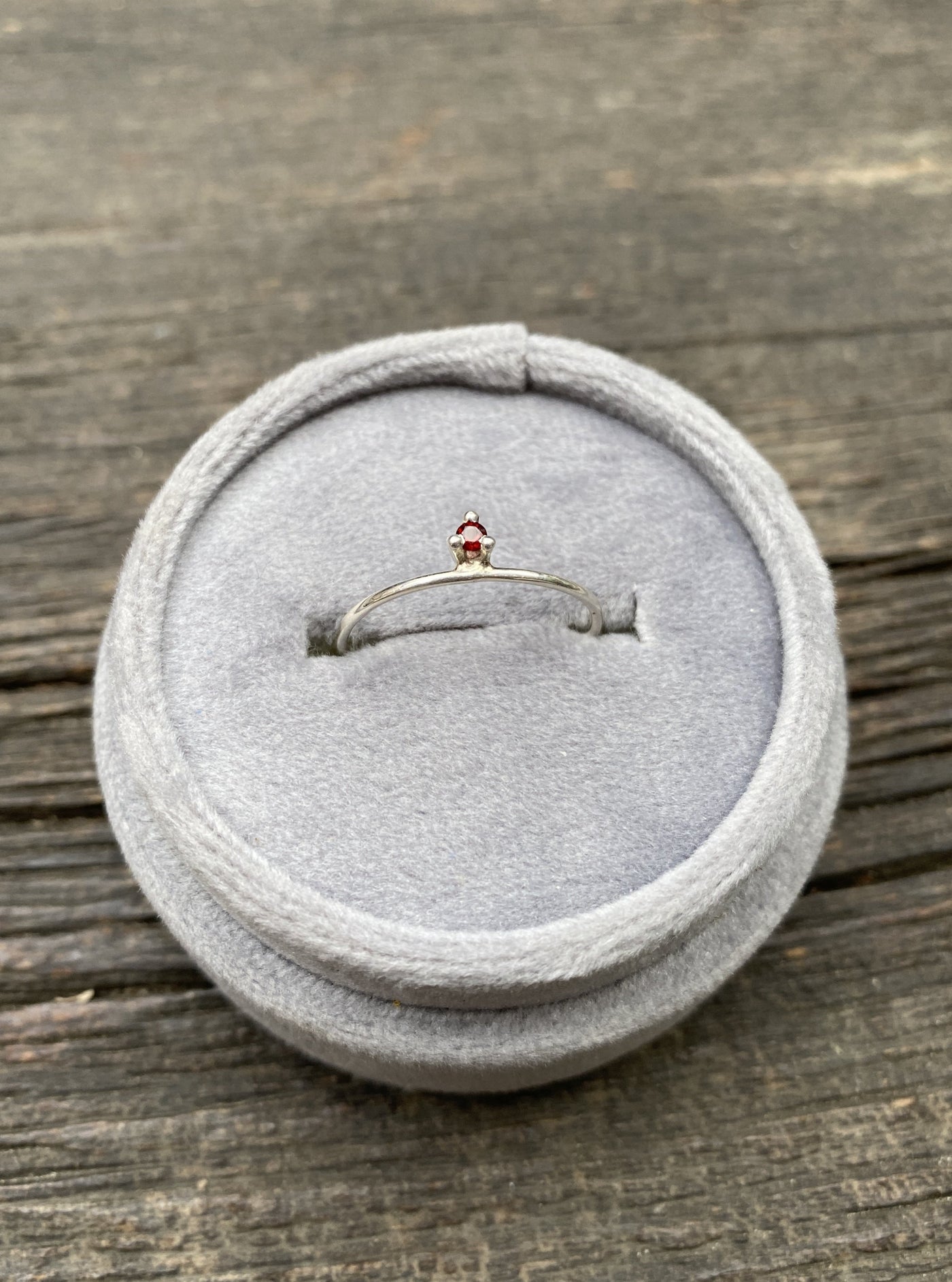 January Garnet Birthstone Stacking Ring