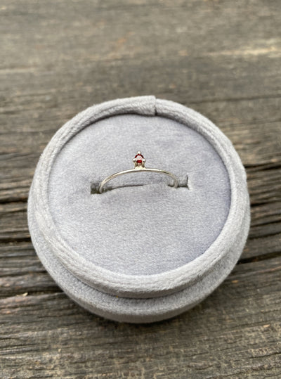 January Garnet Birthstone Stacking Ring