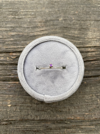 February Amethyst Birthstone Stacking Ring