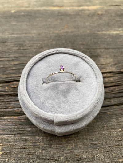 February Amethyst Birthstone Stacking Ring