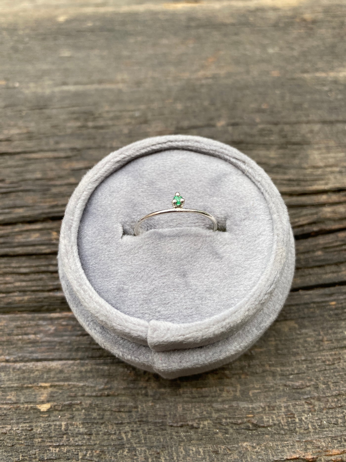 May Emerald Birthstone Stacking Ring