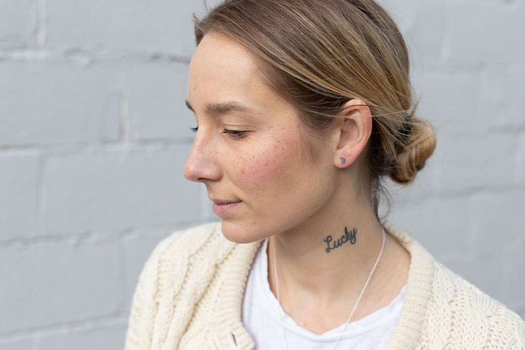 Sterling Silver Moon Studs