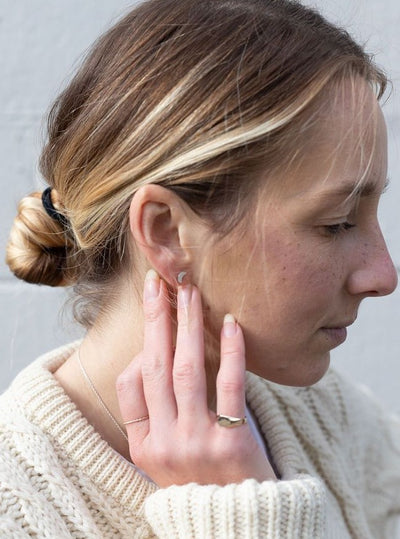 Sterling Silver Moon Studs