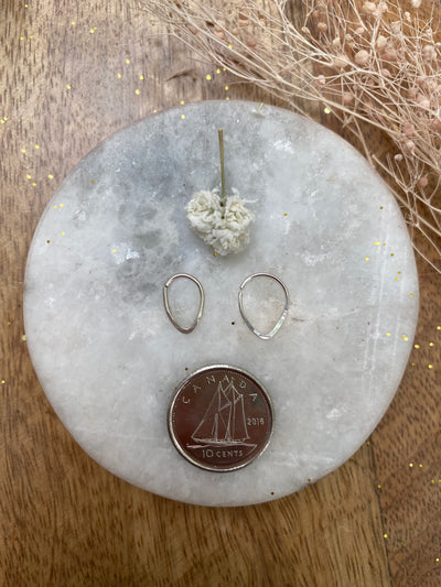 Hammered Teardrop Nose Ring in Sterling Silver