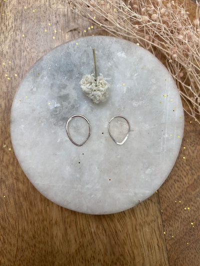 Hammered Teardrop Nose Ring in Sterling Silver