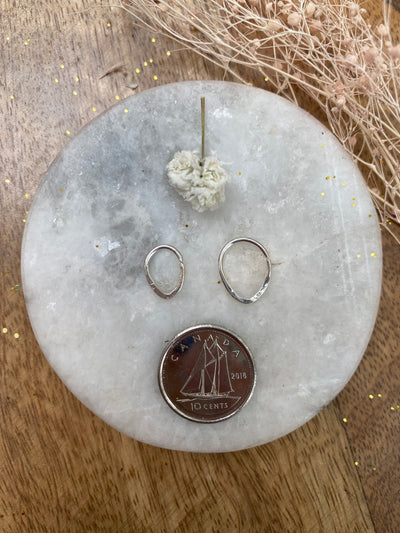 Hammered Teardrop Nose Ring in Sterling Silver