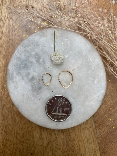 Hammered Teardrop Nose Ring in 10K Yellow Gold