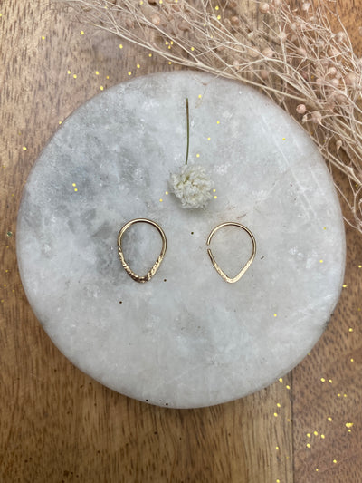 Hammered Teardrop Nose Ring in 10K Yellow Gold