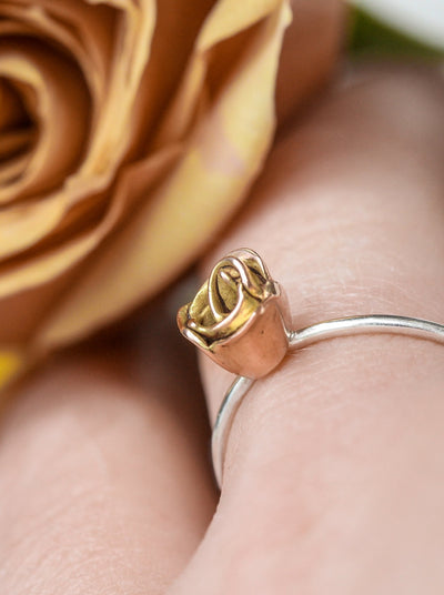 Large Kissed by a Rose Ring in 10K Yellow Gold