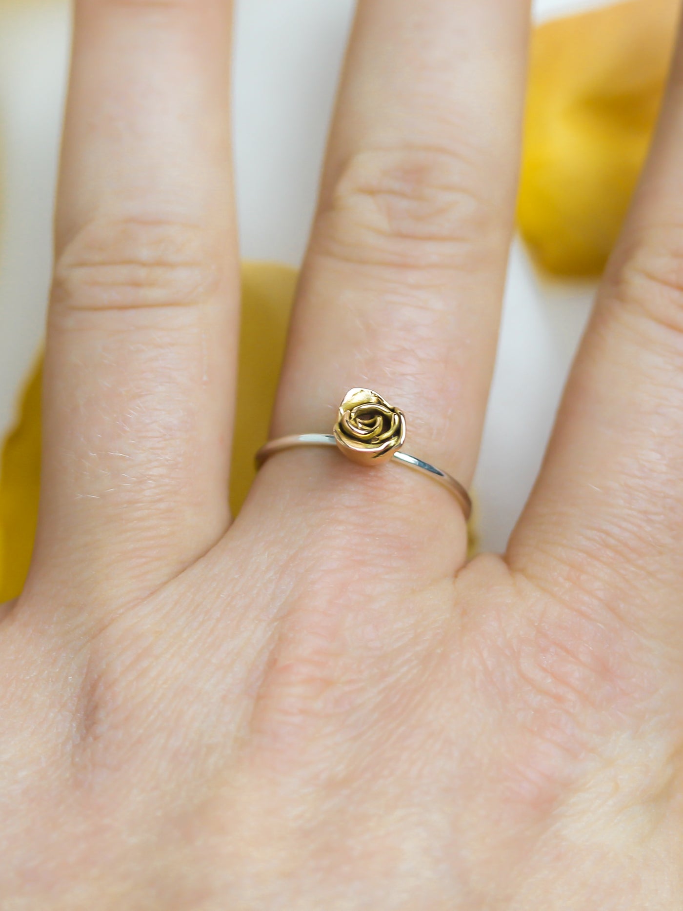 Large Kissed by a Rose Ring in 10K Yellow Gold