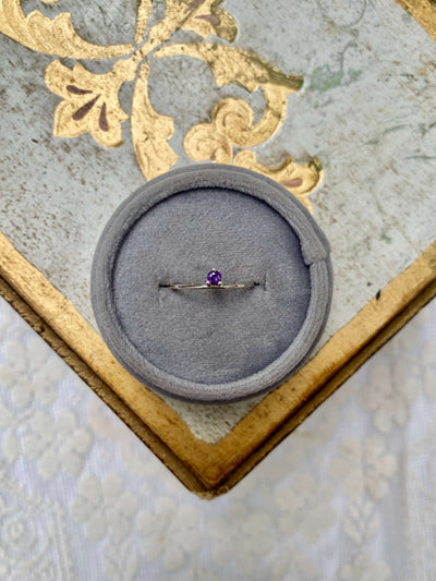 February Amethyst Birthstone Stacking Ring