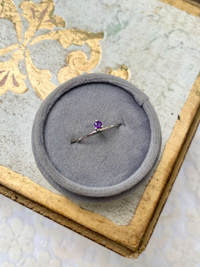 February Amethyst Birthstone Stacking Ring