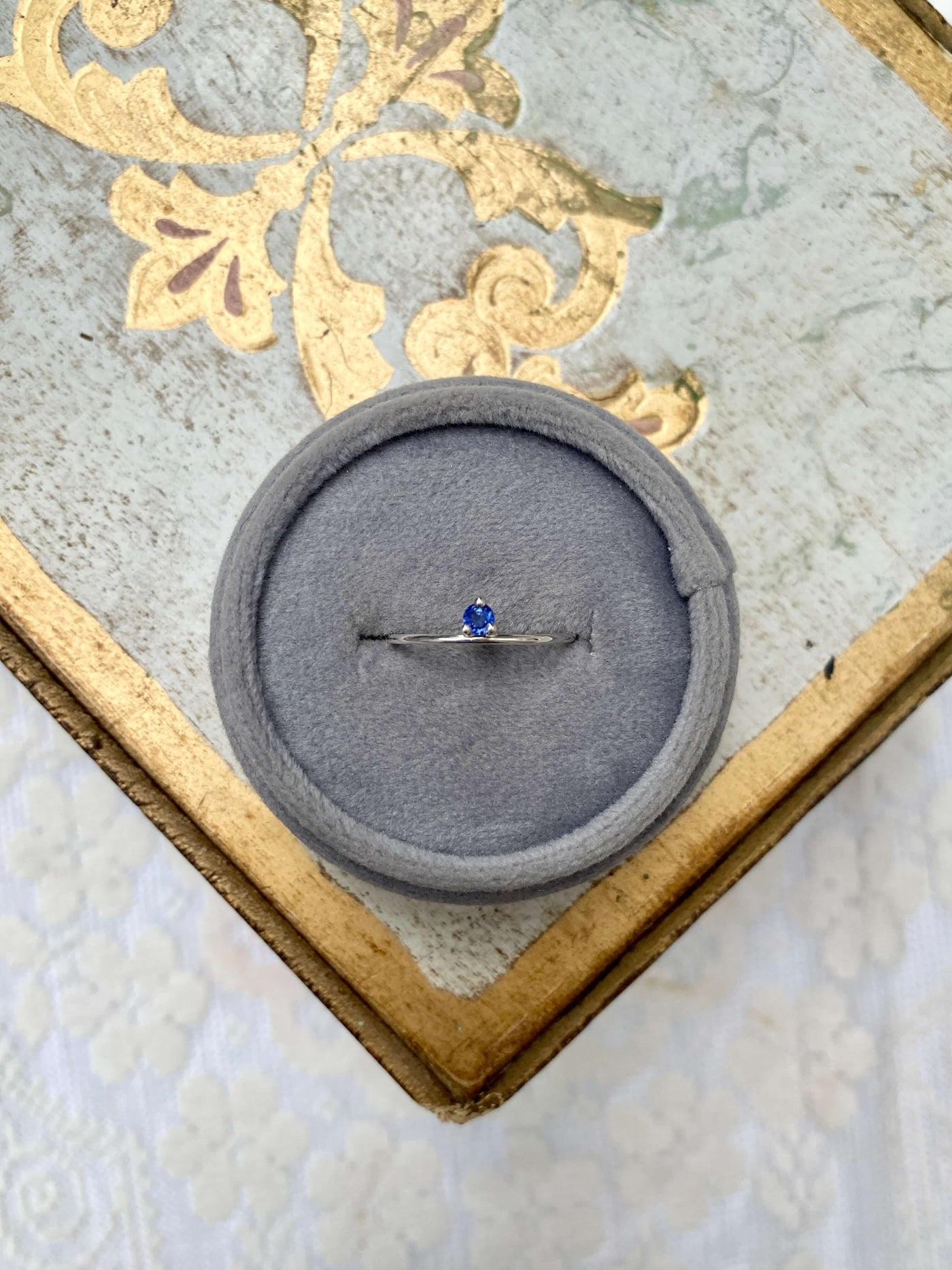 September Sapphire Birthstone Stacking Ring
