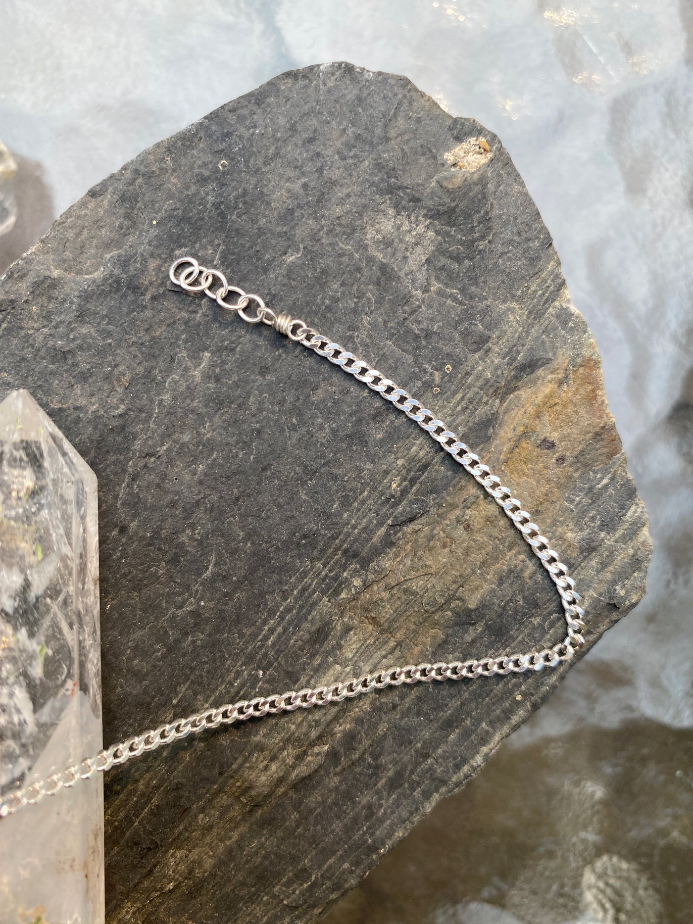 Bold Silver Curb Chain Bracelet