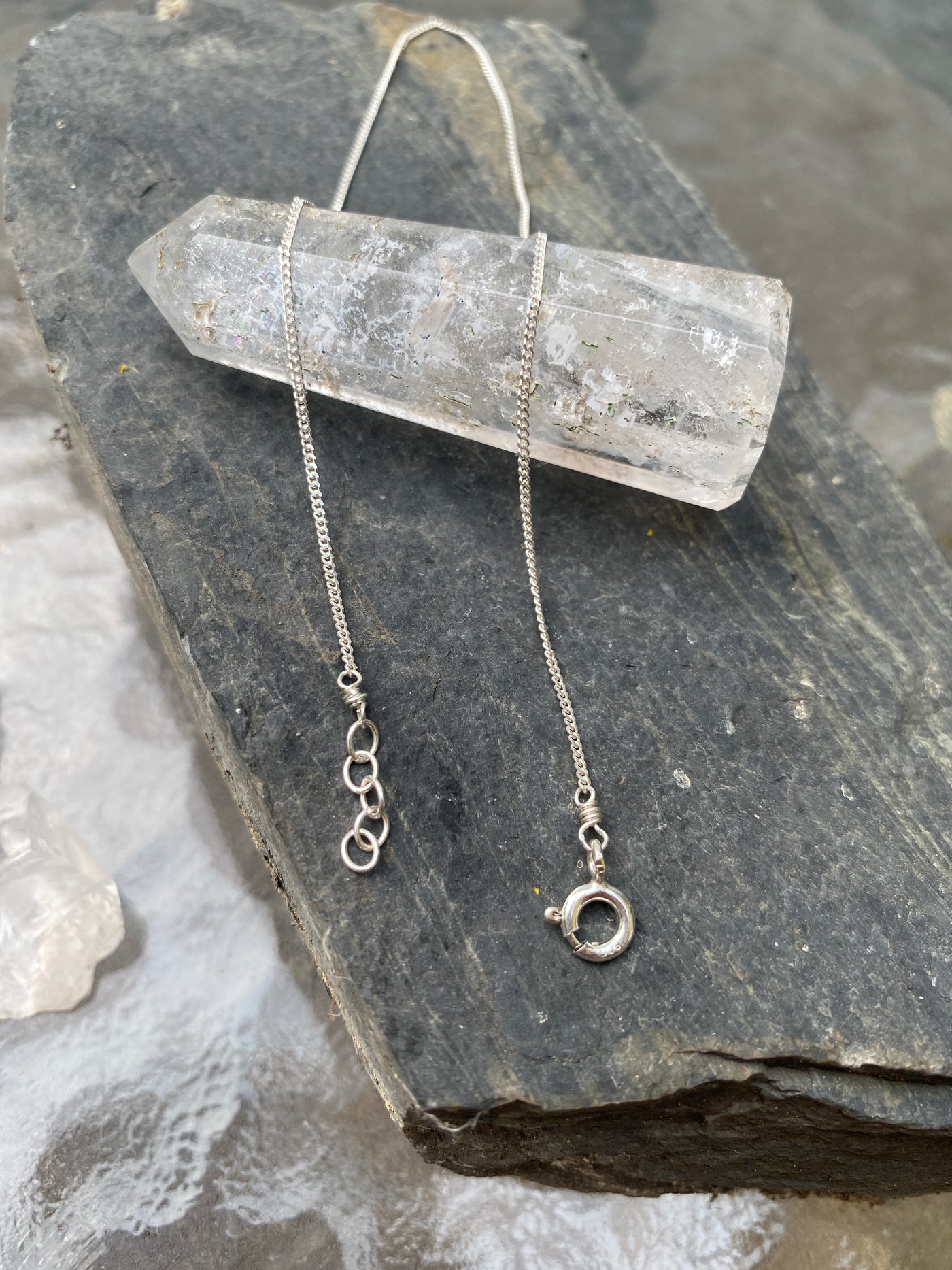 Dainty Silver Curb Chain Anklet