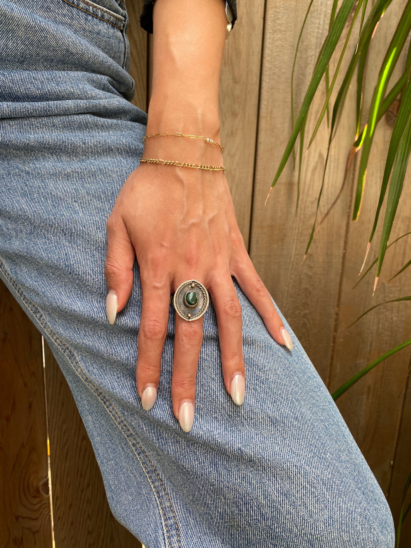 Vintage Malachite Statement Ring