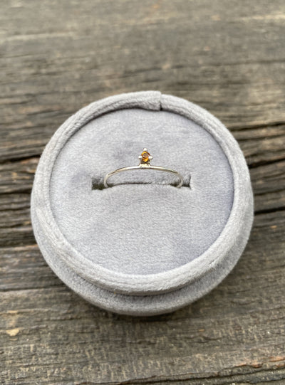 November Citrine Birthstone Stacking Ring
