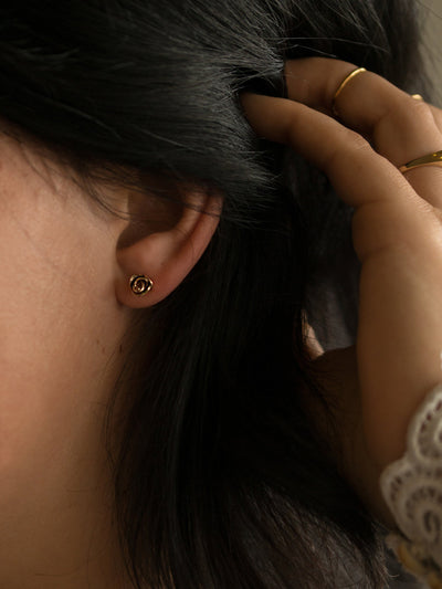 Large Kissed by a Rose Studs in 10K Rose Gold