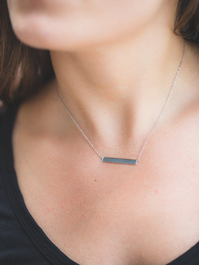Small Silver Layering Bar Necklace