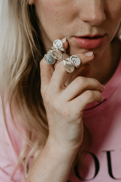 For the Love of BOOBS Signet Ring Collection