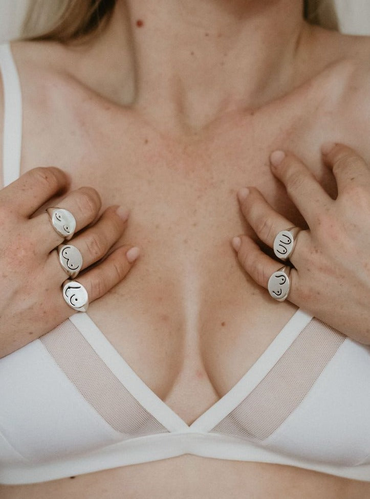 For the Love of BOOBS Signet Ring Collection
