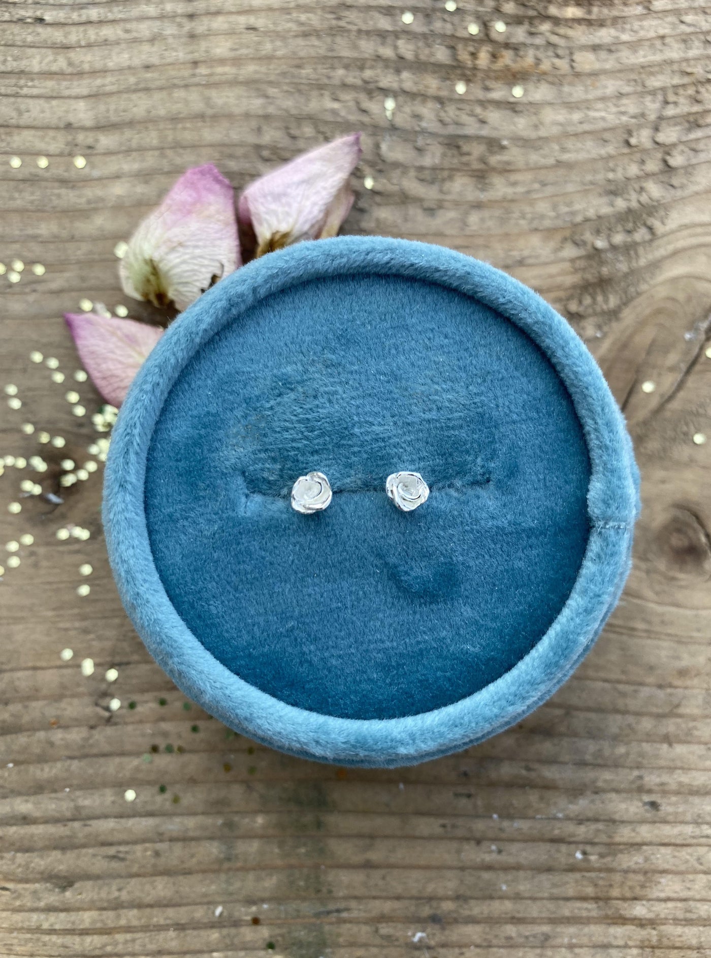 Small Kissed by a Rose Studs in Sterling Silver